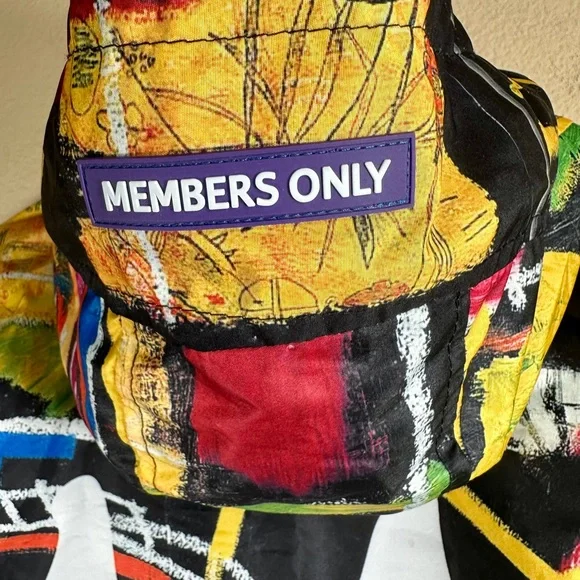 Members only x Jean Michel Basquiat Hooded Windbreaker Liberty Art